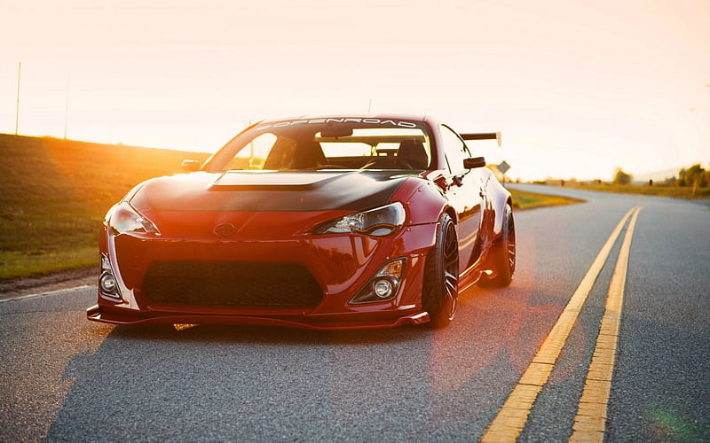 Scion FR-S, stance, low rider, tuning, supercars, road, Scion, HD wallpaper