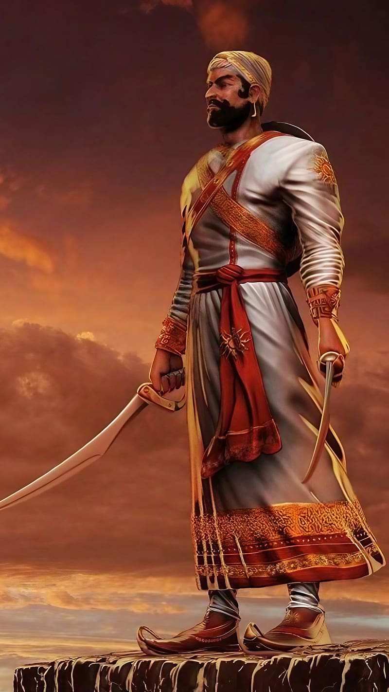 Shambhuraje Standing With Sword, shambhuraje, chhatrapati sambhaji maharaj, HD phone wallpaper