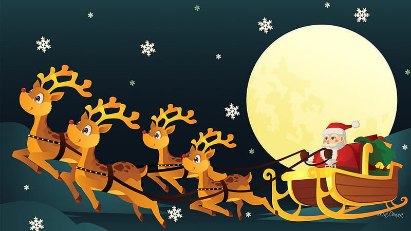 And Away We Go, sleigh, feliz navidad, father christmas, christmas, st  nick, HD wallpaper | Peakpx