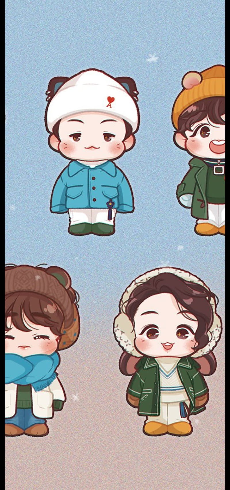 BTS winter, cartoon, jhope, jungkook, k-pop, suga, winter package, HD phone  wallpaper | Peakpx