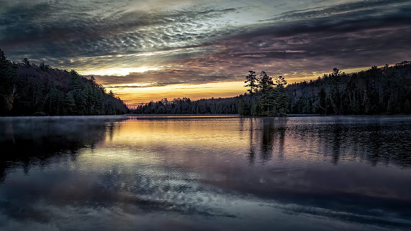 A Calm Lake at Sunset, HD wallpaper