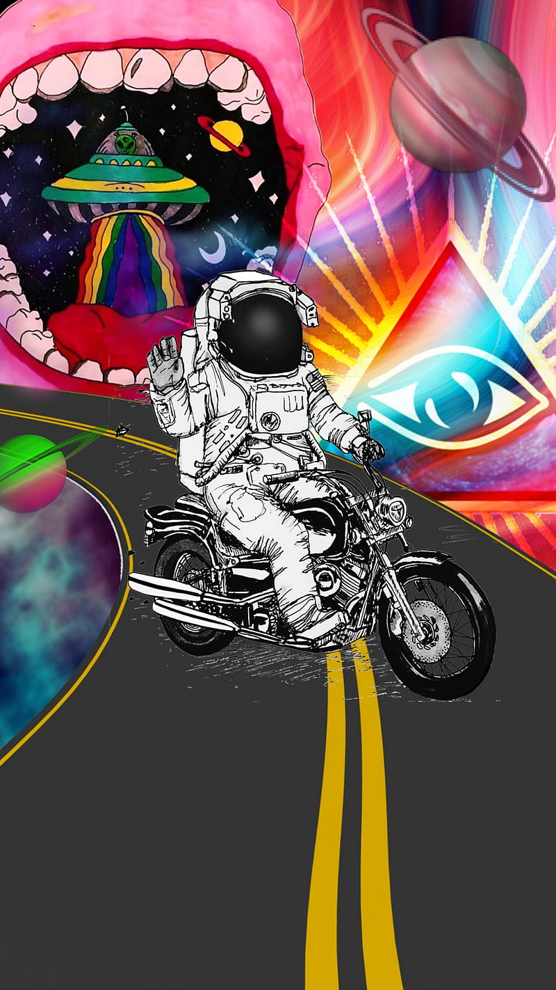 Trippy, astronaut, crazy, psicodelia, wild, HD phone wallpaper