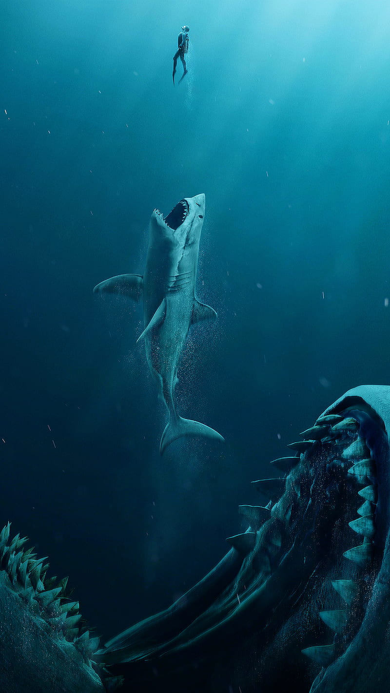 Meg Shark Man attack diver megalodon notch ocean oneplus teeth HD  phone wallpaper  Peakpx