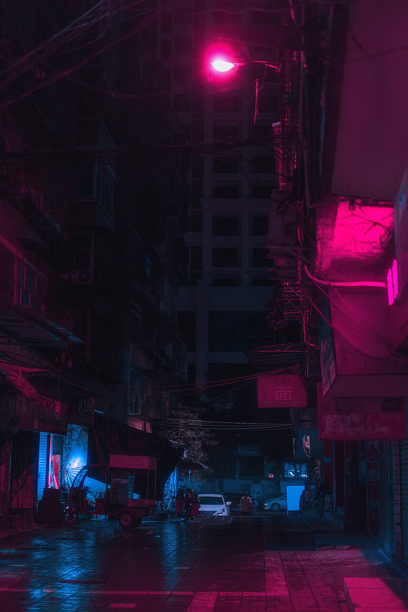 Street, city, night, neon, light, HD phone wallpaper | Peakpx