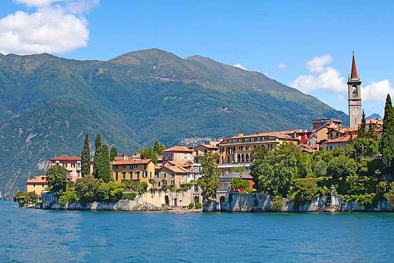 Lake Como,Italy, building, mountain, houses, nature, como, lake, HD wallpaper