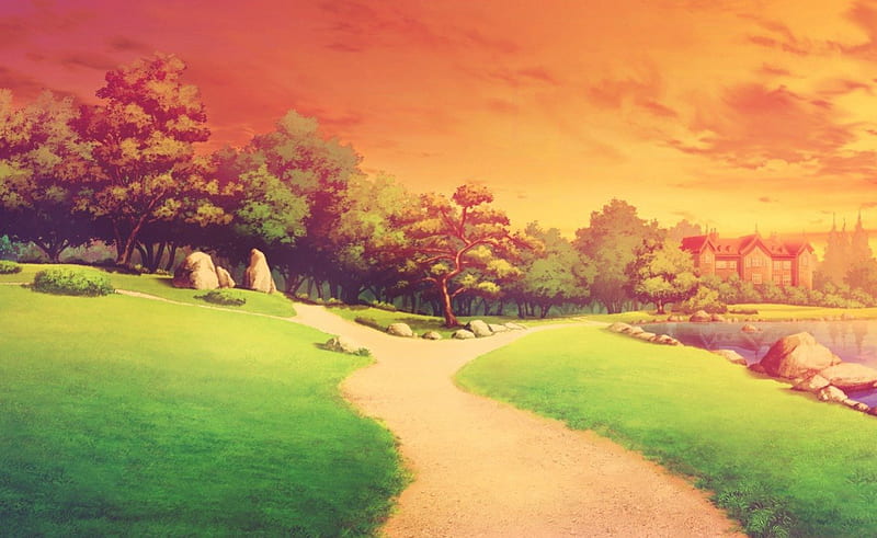 Mobile wallpaper: Anime, Landscape, Sky, Tree, Cloud, Original, 686388  download the picture for free.