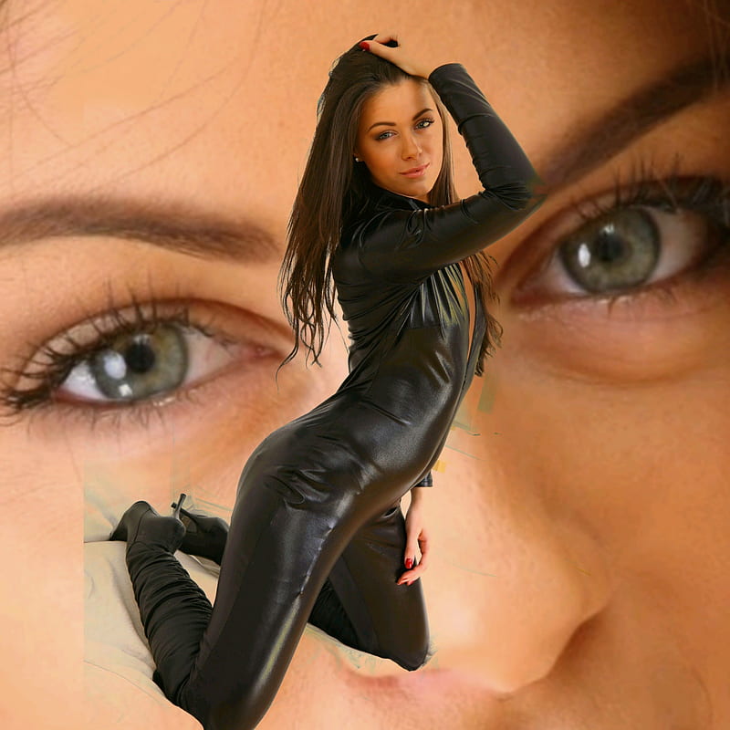natalia, model, black, Natalia Phillips, rubber, woman, latex, HD wallpaper