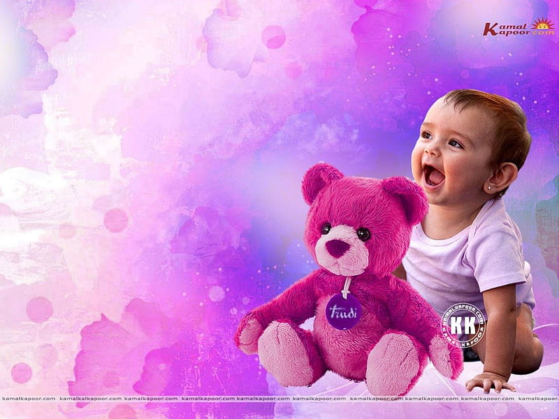 Baby Smiling Happily', pretty, love four seasons, baby boy, bear,  attractions in dreams, HD wallpaper | Peakpx