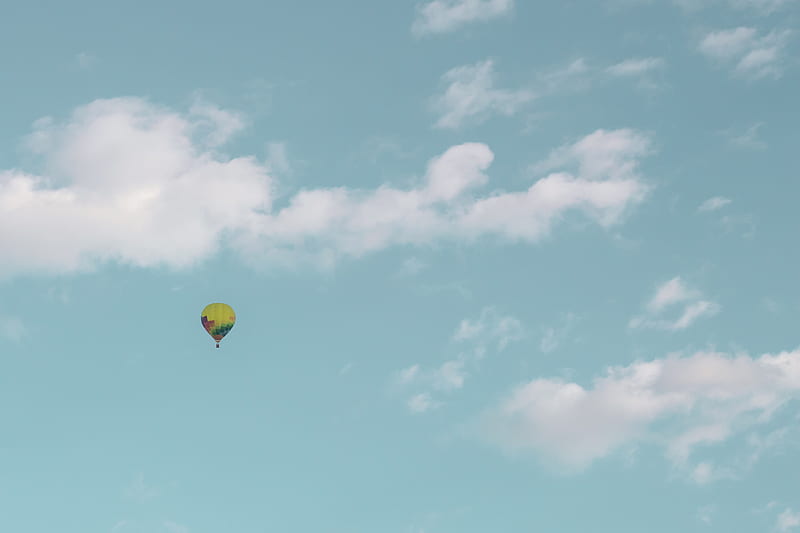 air balloon, sky, clouds, flight, height, HD wallpaper