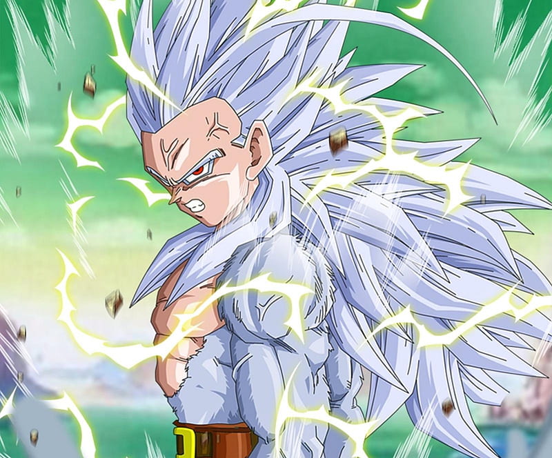 Super Saiyan 5 Goku, goku, dragonball af, dbz, dragonballz, tail, white  hair, HD wallpaper