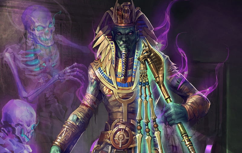 The Dead Pharaoh Rises, fantasy, ghosts, Pharaoh, mummy, HD wallpaper