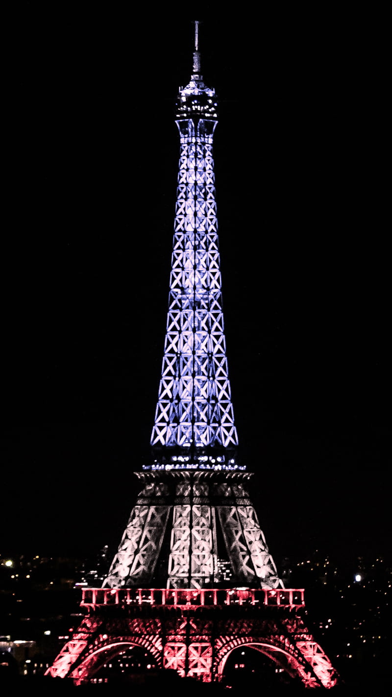 Eiffel tower, black, france, night, paris, HD phone wallpaper