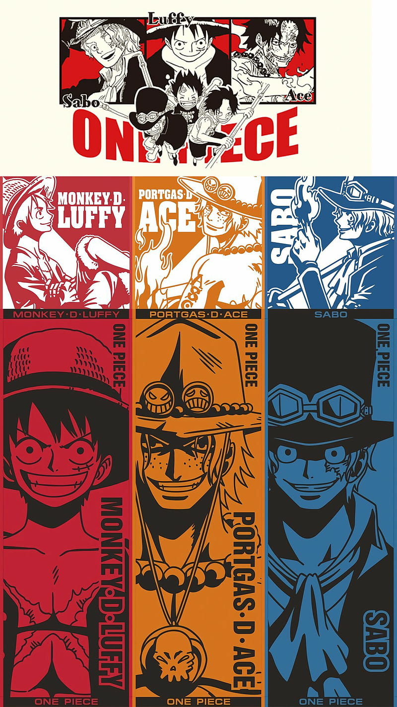 luffy with ace and sabo in them chilling in tree | Wallpapers.ai