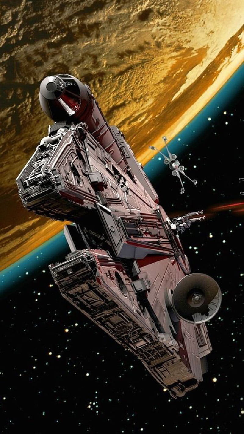 Millenium Falcon, star wars, spaceship, space, HD phone wallpaper