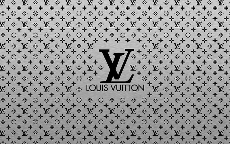Louis Vuitton Brushed On Metal, clothing brand, metal, abstract, fashion, silver, louis vuitton, HD wallpaper