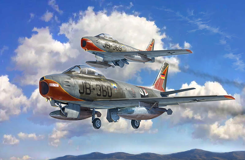 Jet Fighters, North American F-86 Sabre, Warplane, HD wallpaper