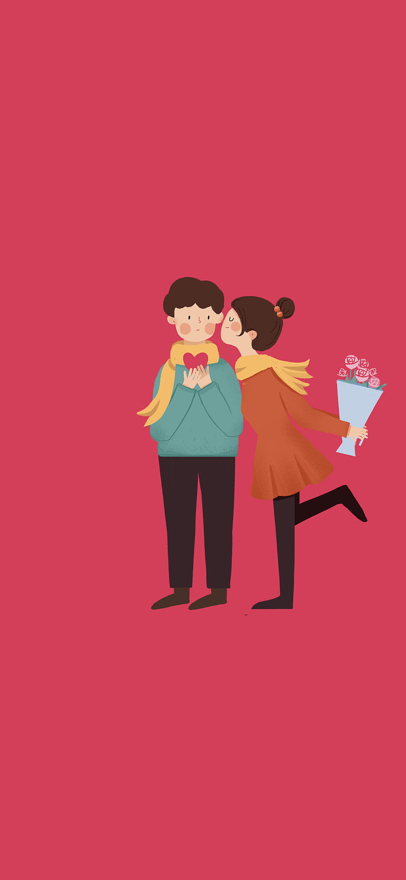 Couple Love Cartoon Couple Cute Heart Iphone Kiss Love Samsung Hd Phone Wallpaper Peakpx