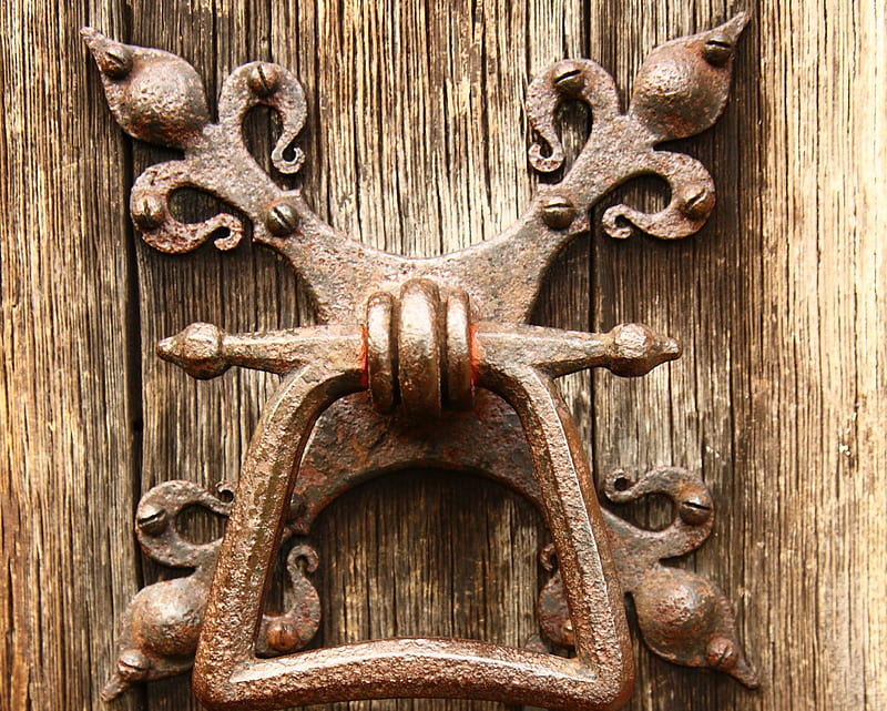 Old Door Handle, brown, handle, old door, old, door handle, old handle, door, HD wallpaper