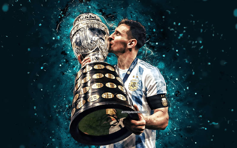 Lionel Messi, copa america 2021, messi 2021, argentina, captain, kiss,  trophy, HD wallpaper | Peakpx