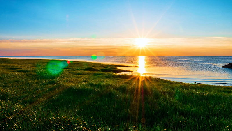 Sunset in Cape Cod, Massachusetts, sun, coast, colors, sky, atlantic, usa, ocean, HD wallpaper