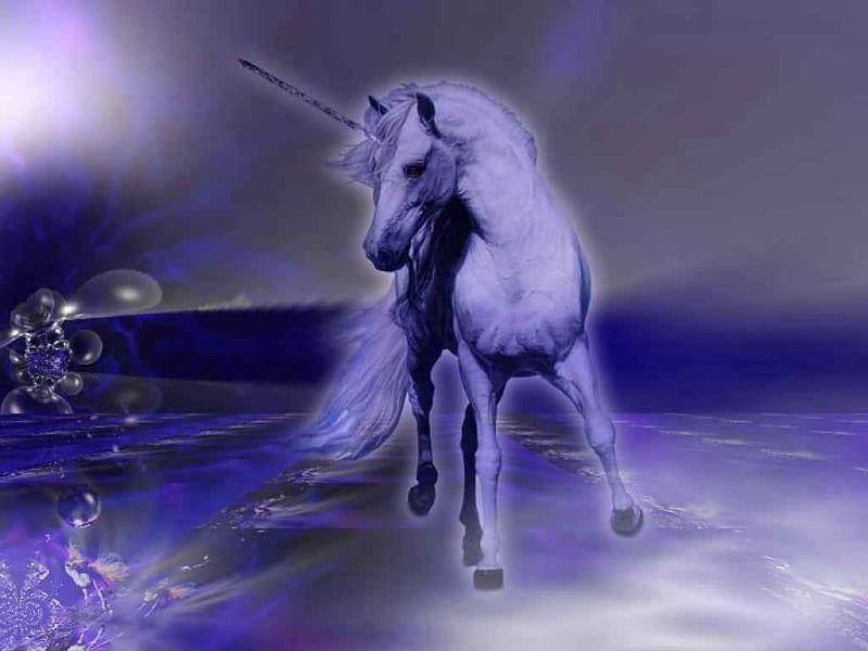 Beautiful Unicorn, fantasy, mane, sky, unicorn, HD wallpaper