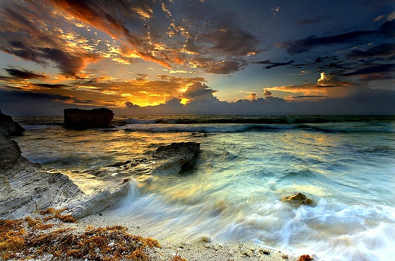TRADE WINDS, sunset, sky, clouds, ocean, waves, HD wallpaper | Peakpx