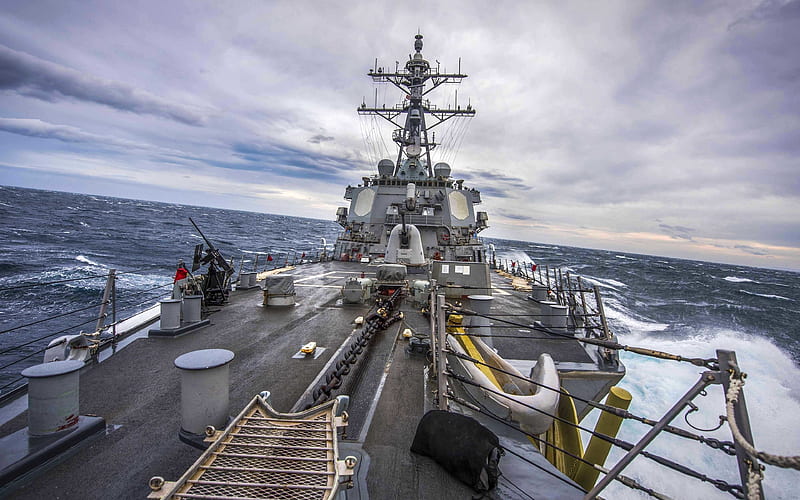 USS Carney, DDG-64, Arleigh Burke-class destroyer, US Navy, US warship, USA, HD wallpaper