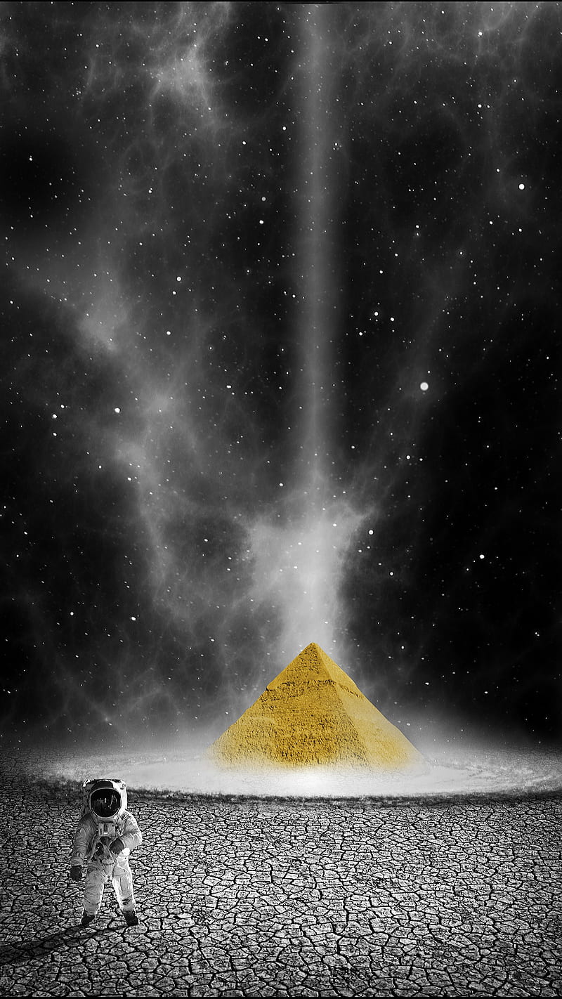 An astronaut, aurora, egypt, fantasy, infinity, night, pyramid, stars, HD  phone wallpaper | Peakpx