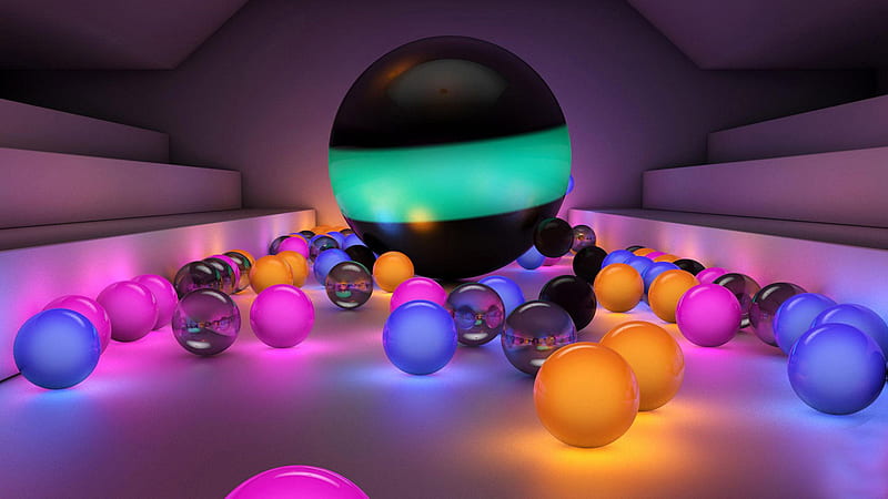 Colorful Balls Round Shape Abstract, HD wallpaper