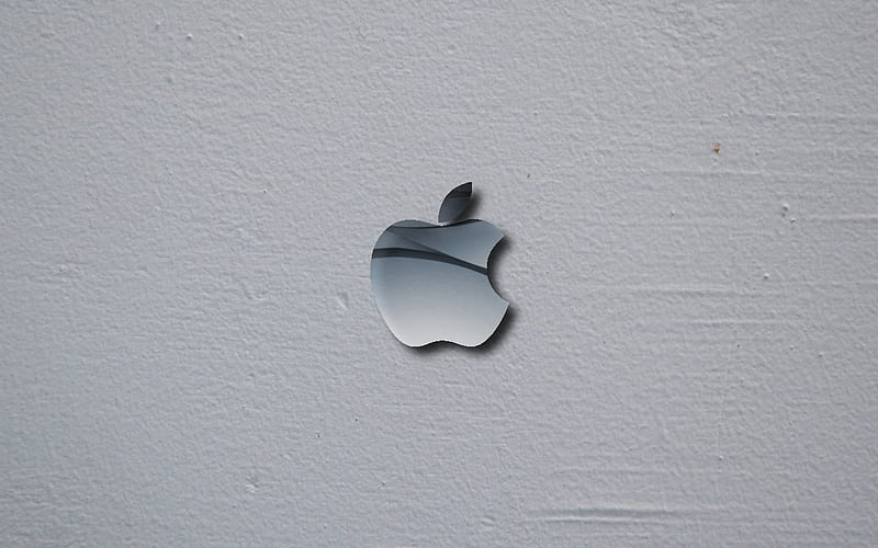 Apple Logo on Plaster, apple, plaster, logo, shadow, simple, shiny, HD wallpaper