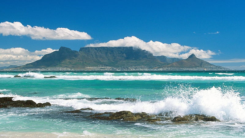 Beautiful Beach in South Africa, oceans, clouds, beaches, south africa, HD wallpaper