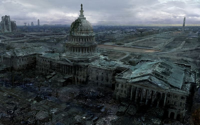 Fallout, Video Game, Post Apocalyptic, Capitol Building, HD wallpaper