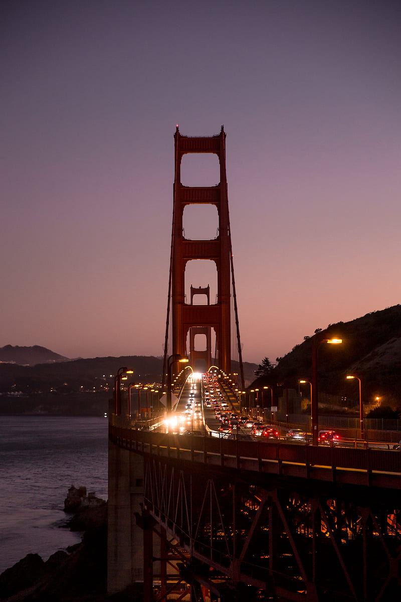 golden gate bridge during night time, HD phone wallpaper