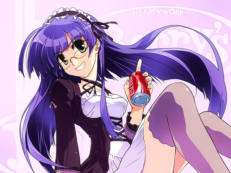 Heart , glasses, coca cola, girl, anime, HD wallpaper Heart , glasses, coca cola, girl, anime, HD wallpaper