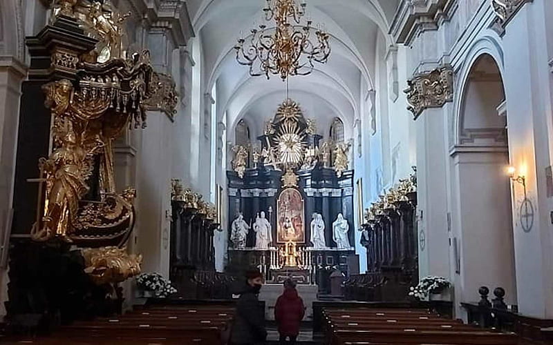 Church in Krakow, Poland, Poland, interior, altar, church, HD wallpaper