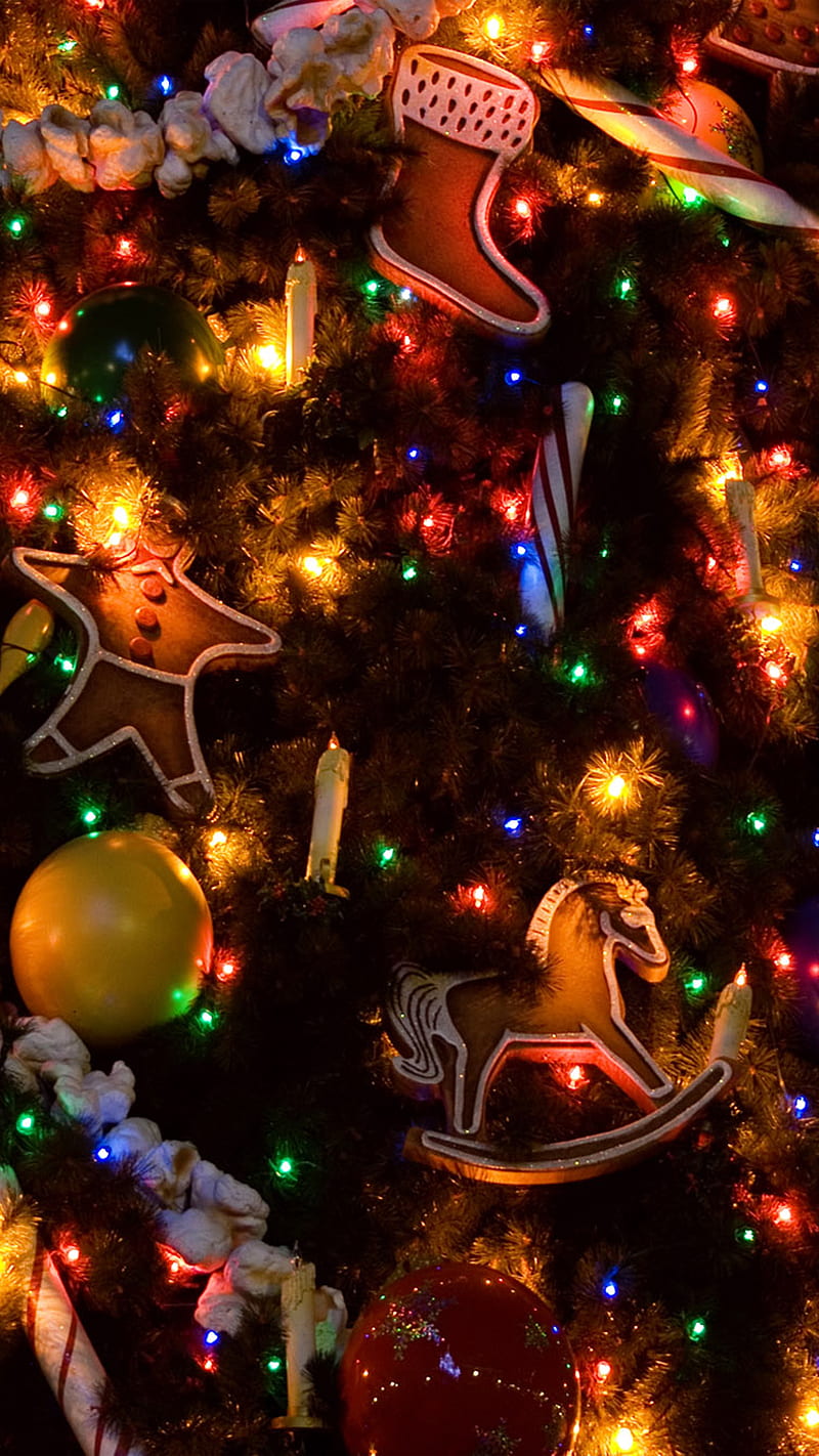 Christmas, decorations, festive, holiday, tree, HD phone wallpaper