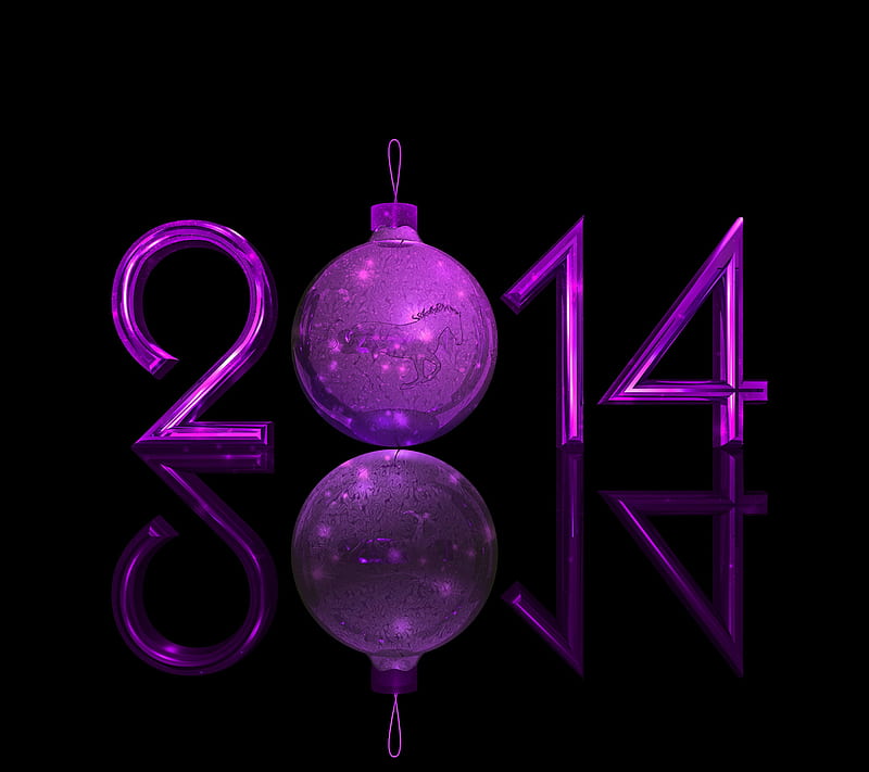 Happy New Year, purple, HD wallpaper