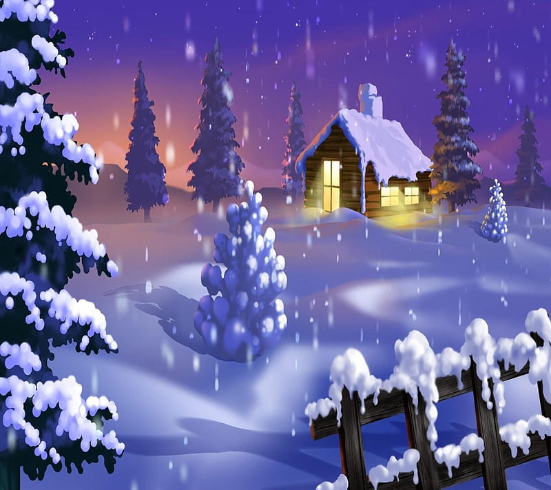 Christmas Night, holiday, home, light, trees, HD wallpaper | Peakpx