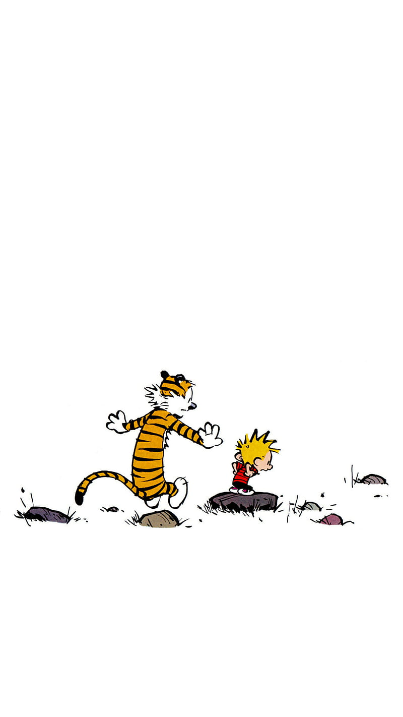 Calvin and Hobbes, comics, friends, hike, stones, watterson, wonder, HD phone wallpaper