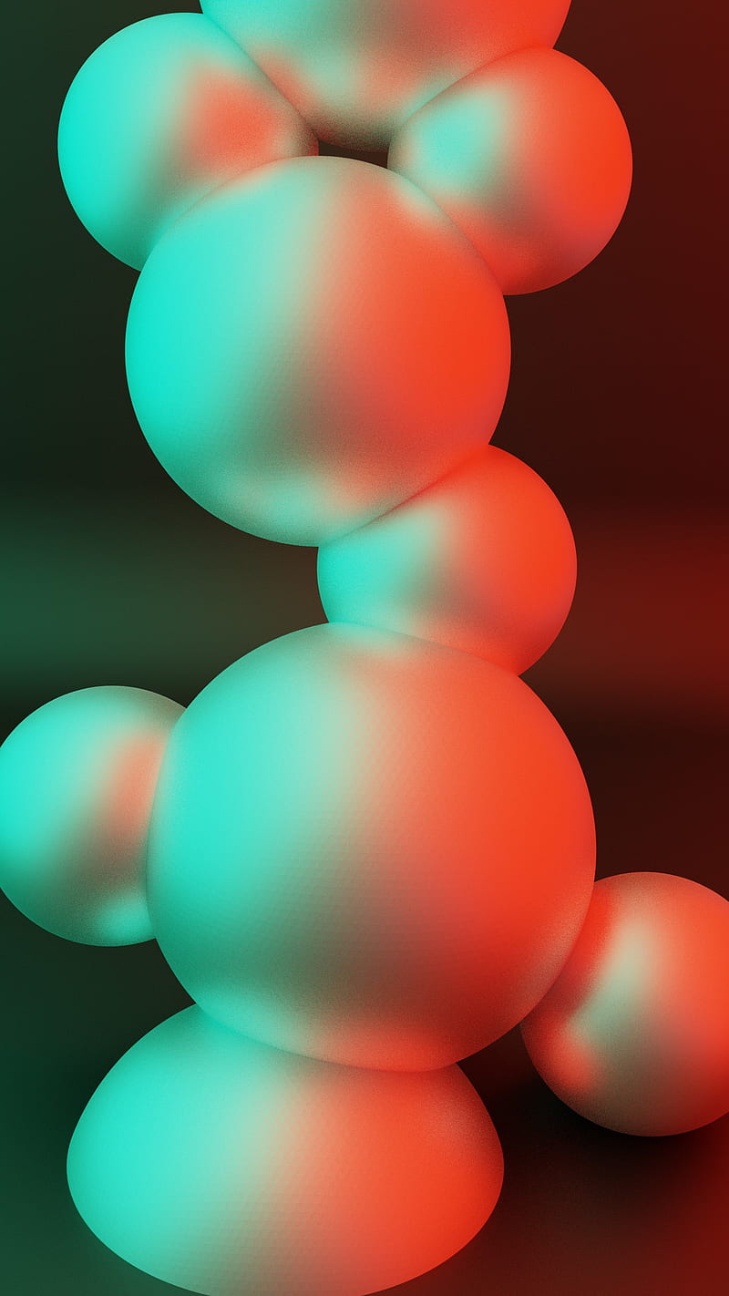 matte spheres, 3D_KOR4, 3d, abstract, blend, blue, blur, bubble, circle, dark, green, material, matte, modeling, object, red, sphere, texture, warm, white, HD phone wallpaper