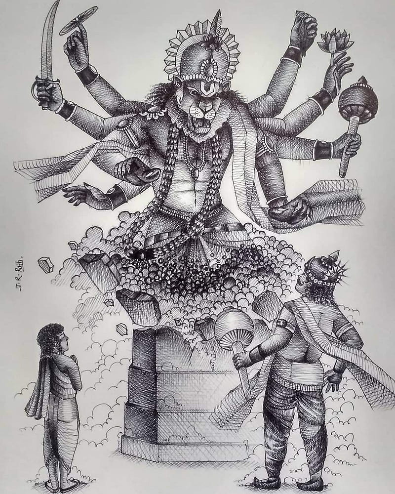 Lord Narasimha dev by arunairdraws on DeviantArt