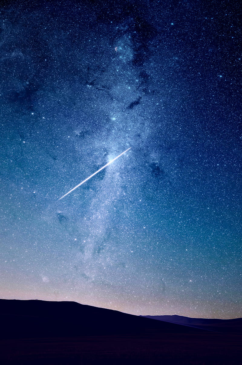 shooting star under blue sky, HD phone wallpaper