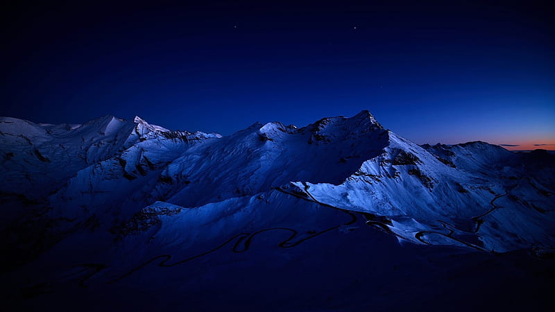 mountains night sky-Landscape, HD wallpaper