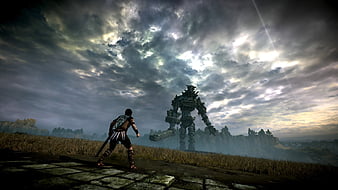 Wallpaper rocks, the sun's rays, Shadow of the Colossus, In the shadow of  the colossus, god rays for mobile and desktop, section игры, resolution  1920x1080 - download