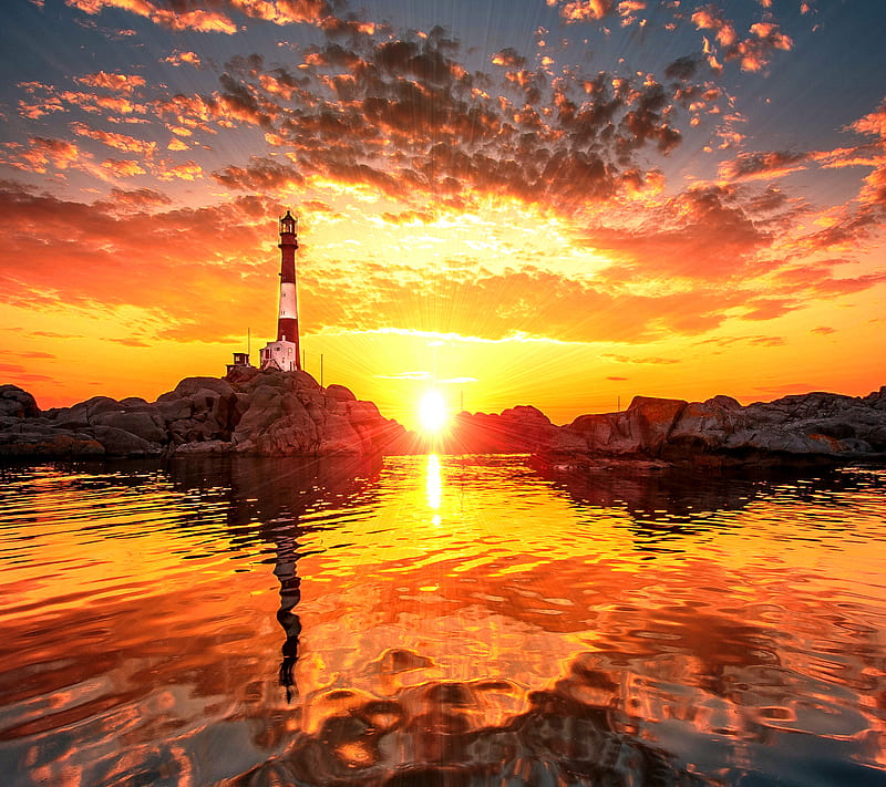 Lighthouse, sunset, HD wallpaper | Peakpx