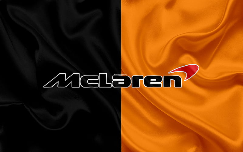 McLaren Honda Formula 1 F1, silk flag, orange black flag, racing team, McLaren, Formula 1, race, HD wallpaper