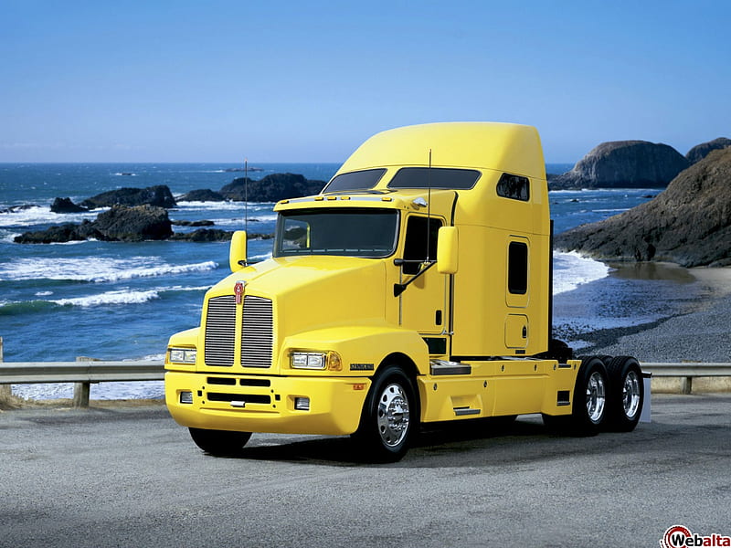 KENWORTH T600 YELLOW TRUCK, semi truck, sema show, sport truck, socal customs, HD wallpaper