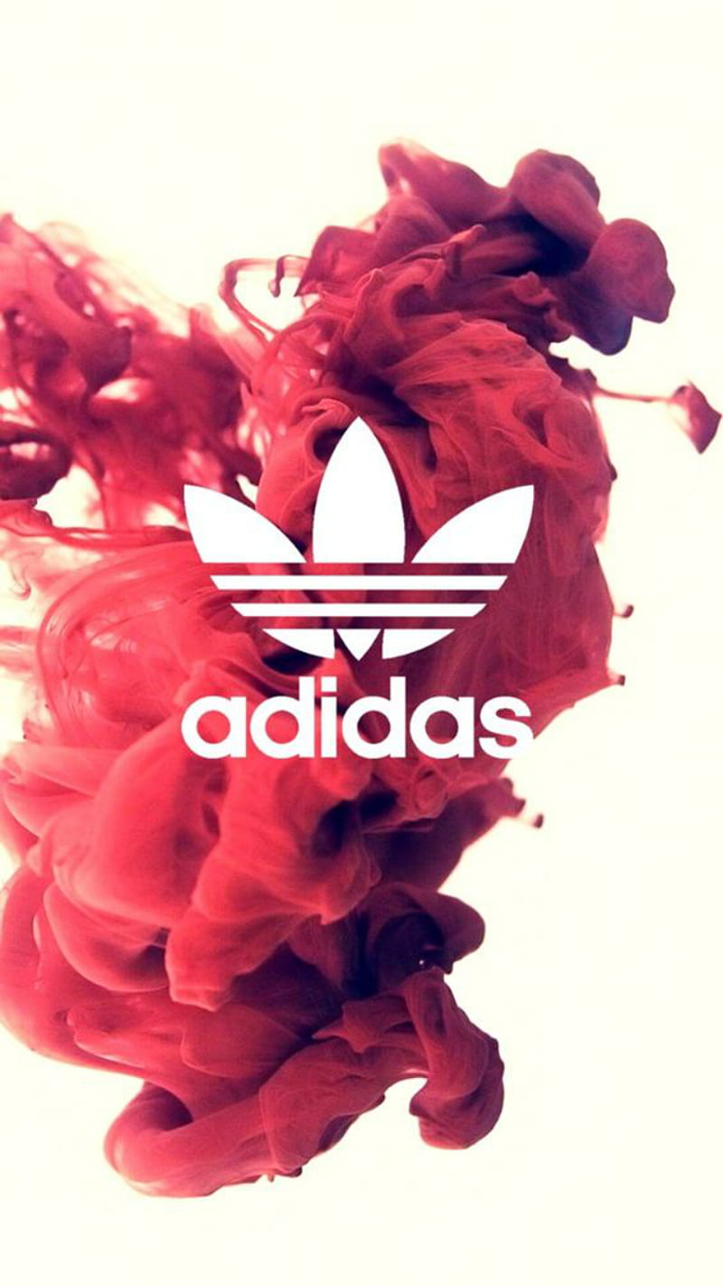 Adidas, brand, logo, paint, red, HD phone wallpaper