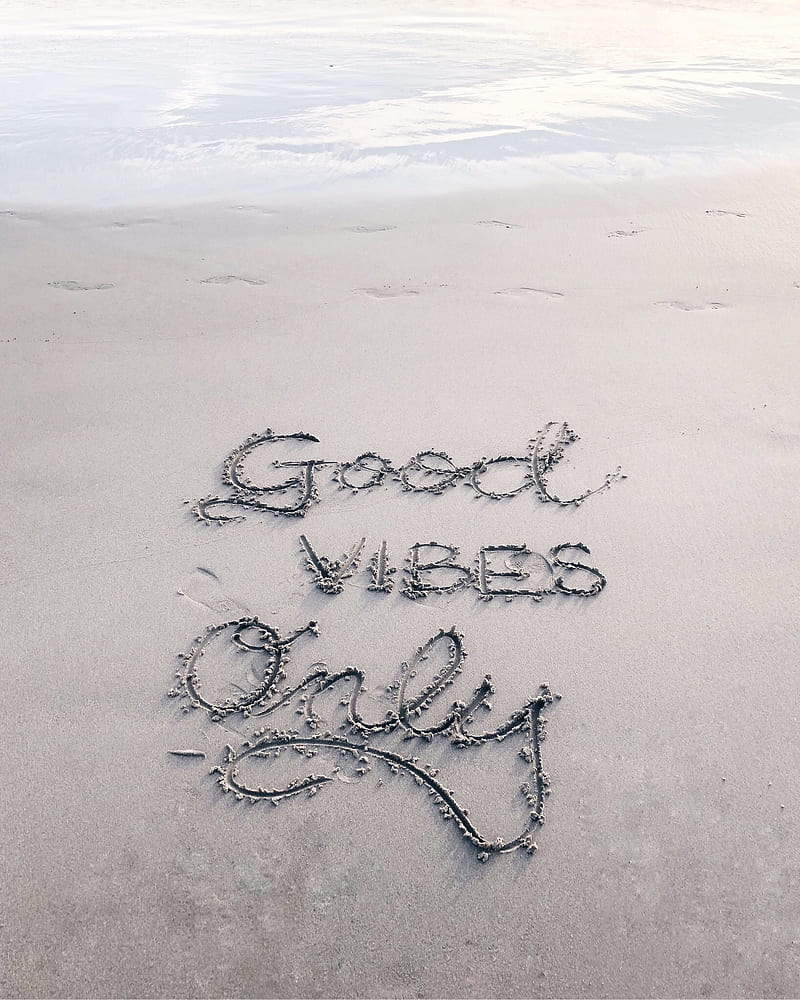 Good Vibes Only sand text, HD phone wallpaper