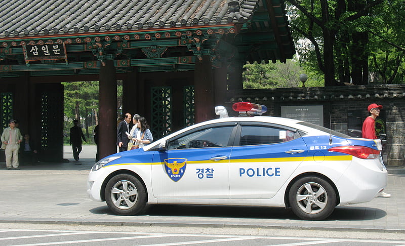 south korean police car, car, hyundai, police, korean, south, HD wallpaper